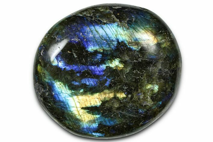 Flashy, Polished Labradorite Palm Stone - Madagascar #334270